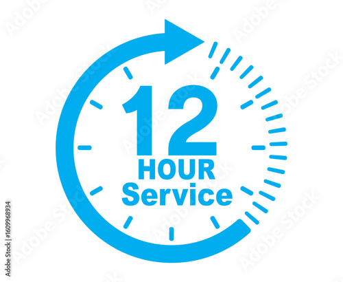 12 hours service icon vector set. Blue 12h duration sign. Blue 12 hours clock arrow icons,12 hr =delivery time symbols. Blue 12hr support sign collection. 12 hours icon vector set. 12hr servic icon