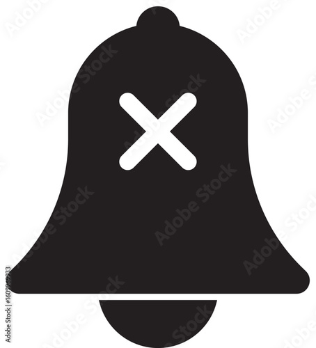 Silent mode icon with a crossed-out bell, representing mute notifications, do not disturb, or disabled alerts.
