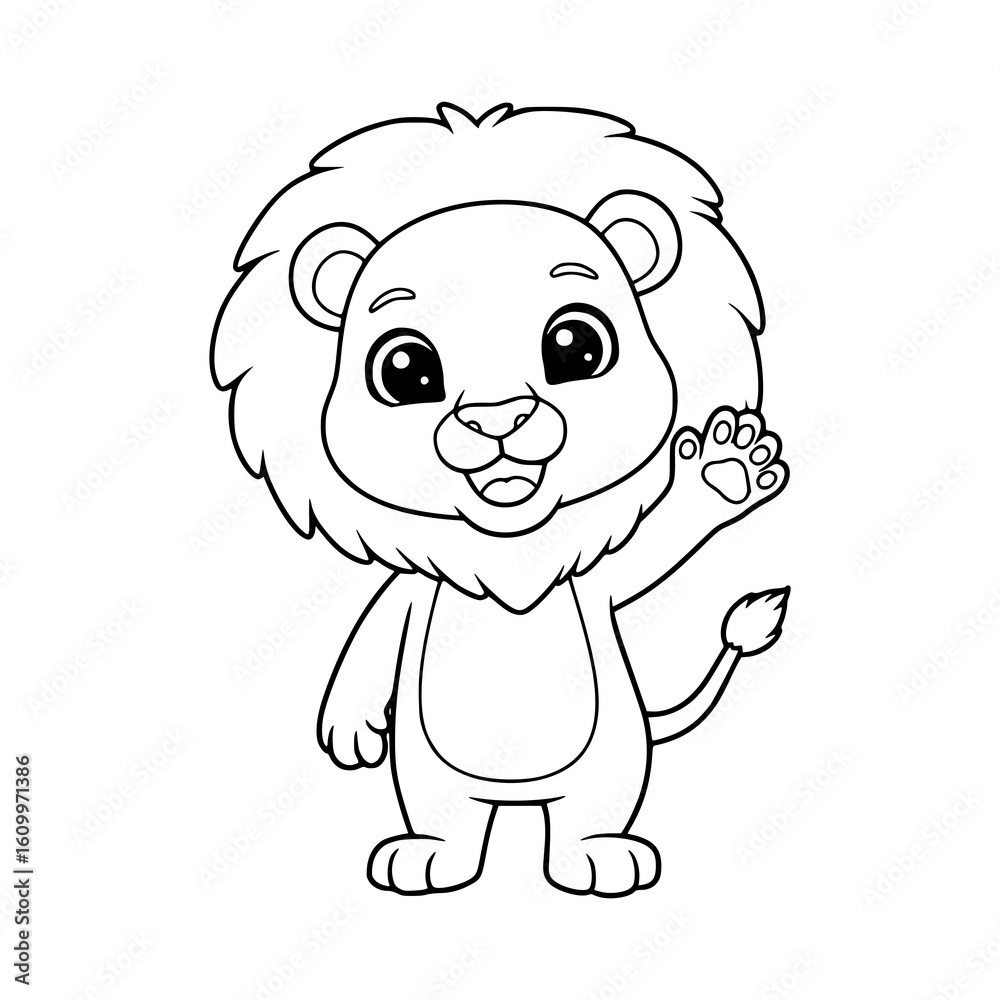 Obraz premium Lion coloring book. animal coloring page