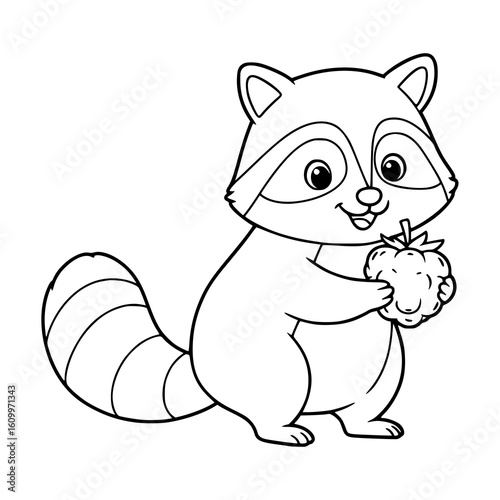 racoon coloring book, animal coloring page