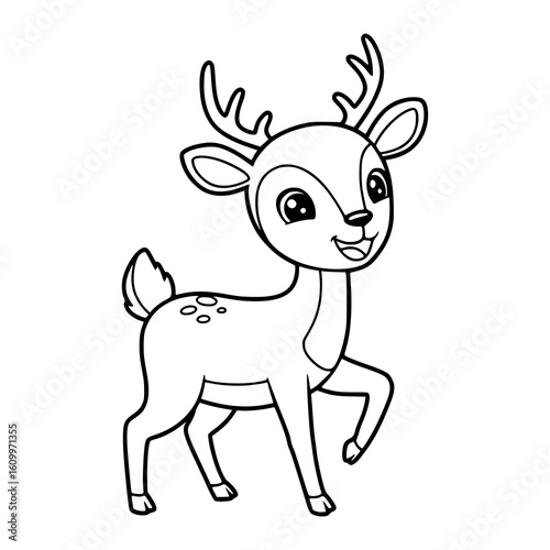 reindeer coloring book. animal coloring page