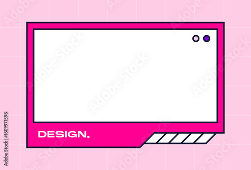 Landscape frame for video media player interface. Online stream futuristic technology style.