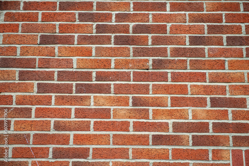 Red Brick Wall Texture of a House Exterior with Rustic Pattern

