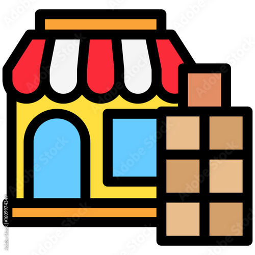 Bulk Order outline color, mini illustration icon. use for modern concept, print, UI, UX kit, web and app development. Vector related to commerce, retail, marketing and shopping.