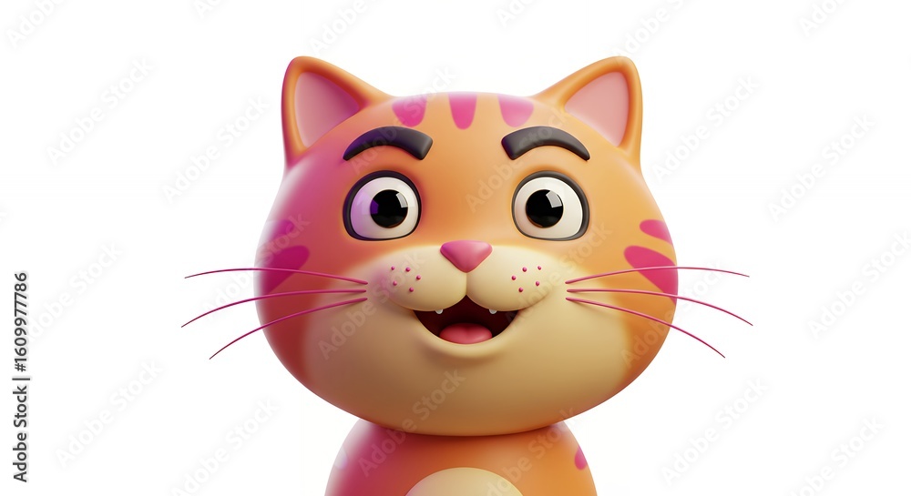 Fototapeta premium Cheerful cartoon cat character