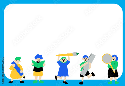 Creative Kids Art Frame Vector Illustration