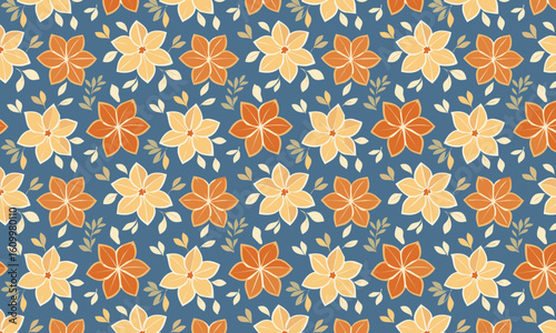 A simple and charming seamless pattern in a modern Scandinavian or folk art style