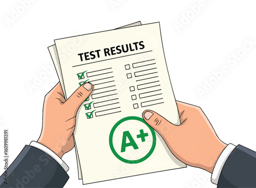Achieve academic excellence and celebrate success with a pristine A+ test result, showcasing outstanding performance and rewarding hard work in education.