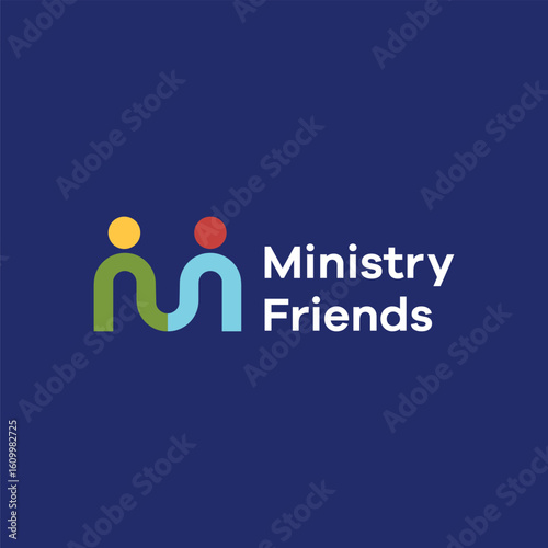 Premium M friends ministry logo design Earth Shohag