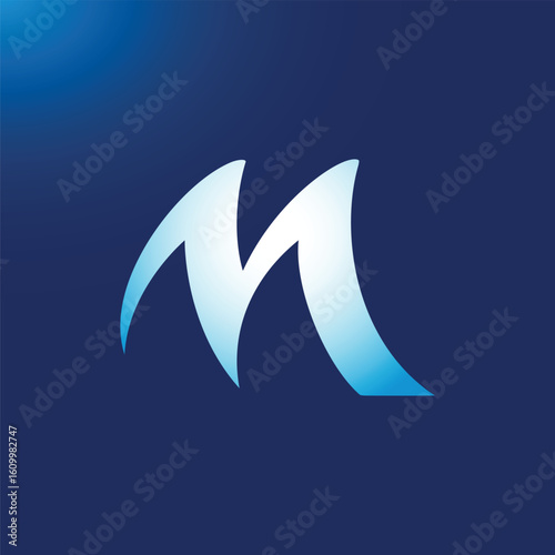 Premium M modern minimal logo design Earth Shohag