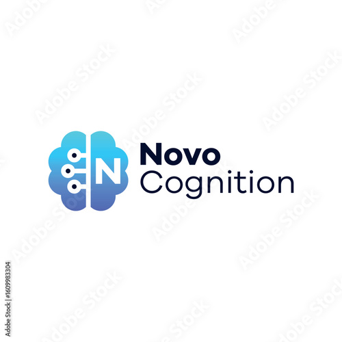 Premium Brain tech letter N logo design Earth Shohag