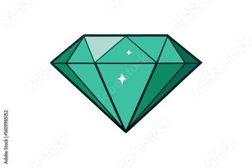 Precious brilliant diamond gem isolated on a white background, perfect for luxury jewelry illustrations