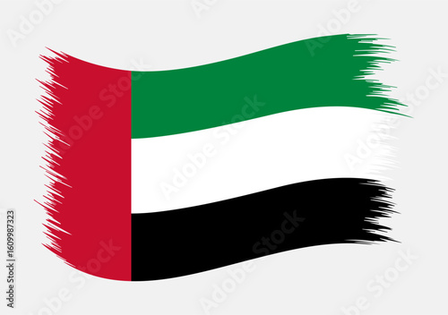 United Arab Emirates National Flag Brush Stroke Vector