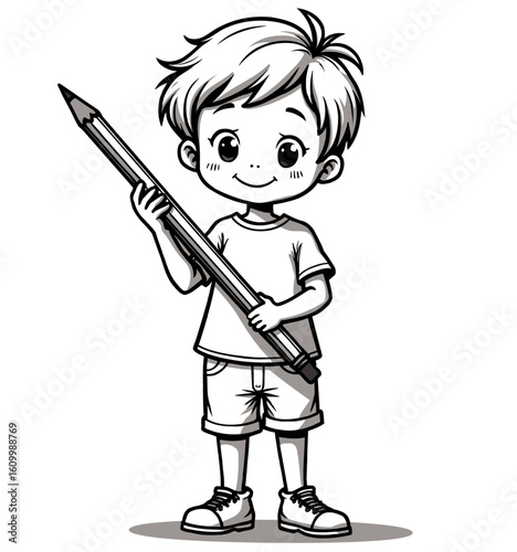 Child Holding Pencil