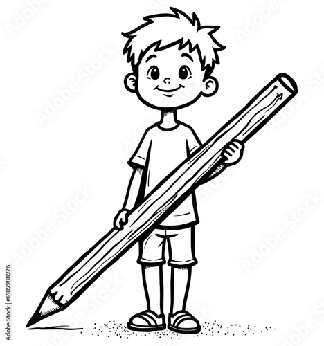 Child Holding Pencil