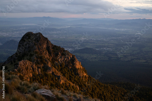 view of the sunrise at the top of the mountain, La Malinche, Mexico