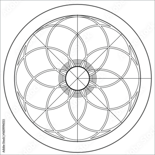 Basic Geometric Floral Rosette Construction