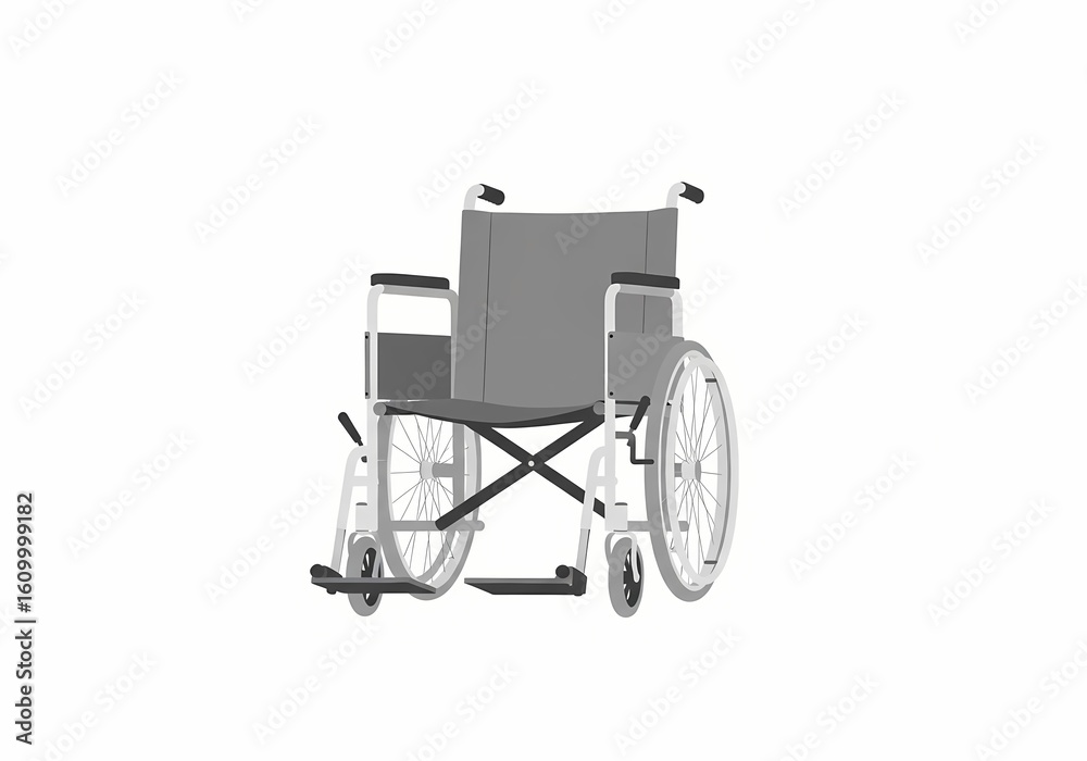 Fototapeta premium Empty wheelchair illustration for mobility and accessibility concepts