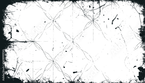 Crumpled white paper with black border, ideal for text overlay, mockups, backgrounds, or design projects requiring a textured element.