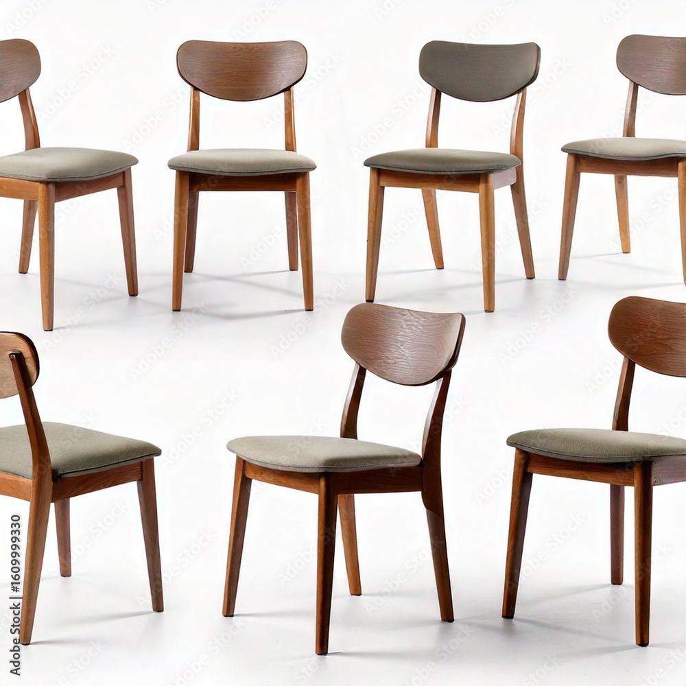 Fototapeta premium dining chair different angle isolated on white background .