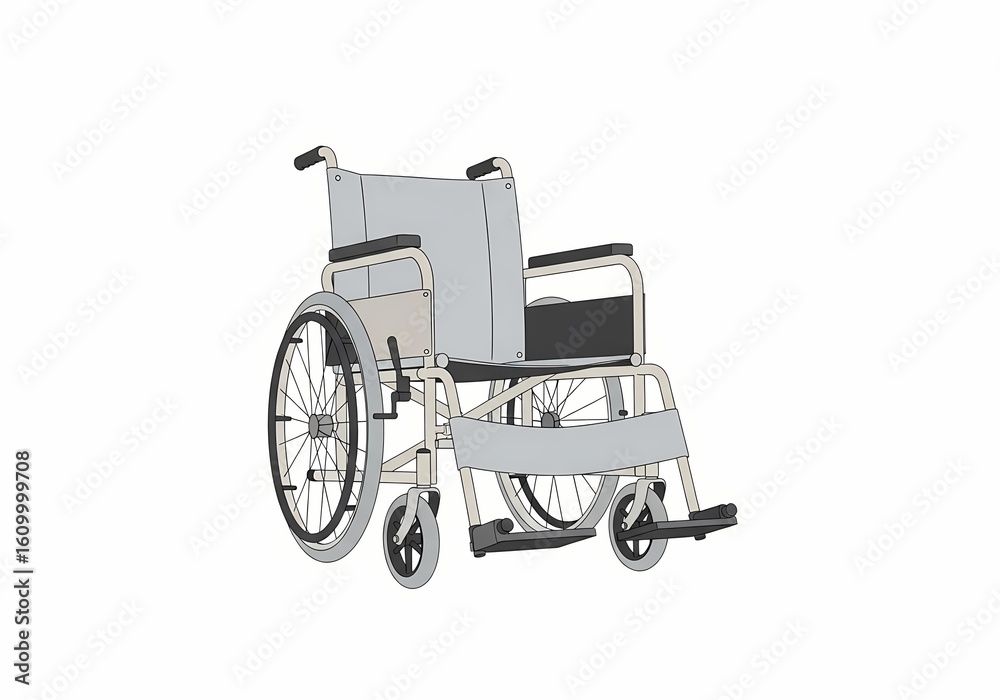 Fototapeta premium Medical mobility aid wheelchair illustration for accessibility and support