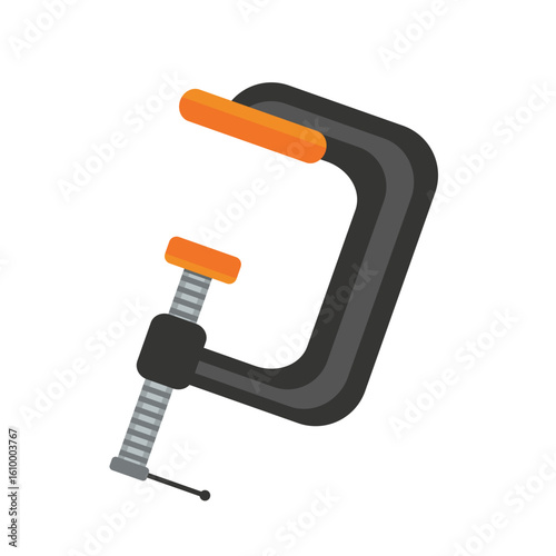 Clamp tool vector clip art for woodworking, holding parts, and construction work design.