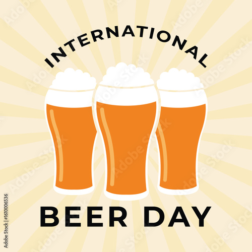 International Beer Day Celebration Illustration
