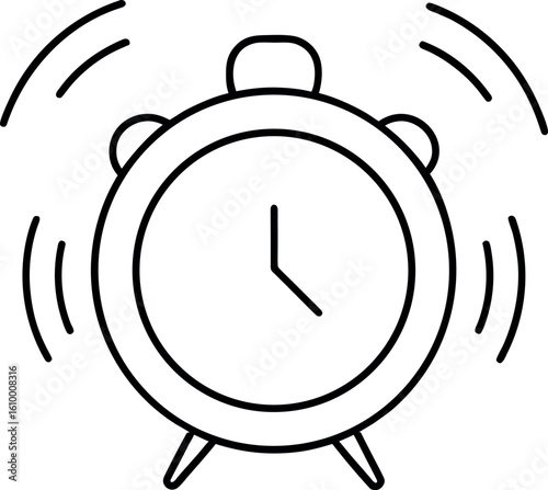 Alarm Clock Ringing with Motion Lines