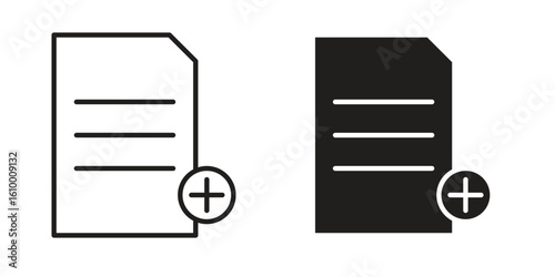 Add document icon outline vector Thin line. flat vector simple elements.