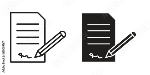 Agreement icon outline vector Thin line. flat vector simple elements.