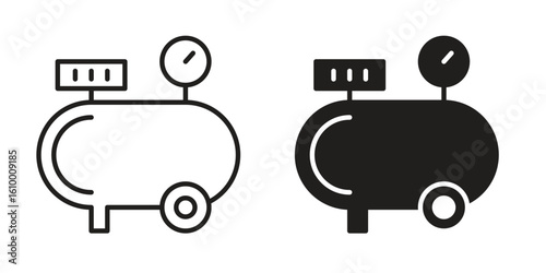 Air compressor icon outline vector Thin line. flat vector simple elements.