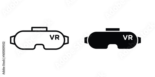 AR headset icon outline vector Thin line. flat vector simple elements.