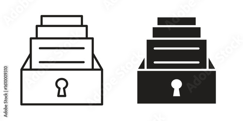 Archive icon outline vector Thin line. flat vector simple elements.