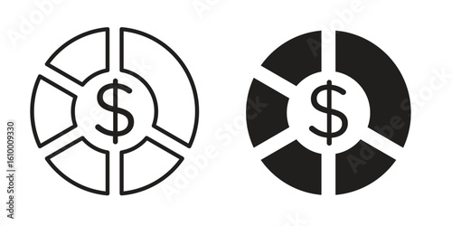 Asset allocation icon outline vector Thin line. flat vector simple elements.