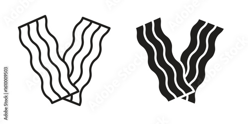 Bacon icon outline vector Thin line. flat vector simple elements.