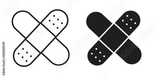 Band aid icon outline vector Thin line. flat vector simple elements.