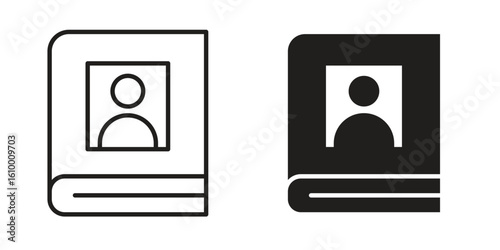 Biography icon outline vector Thin line. flat vector simple elements.