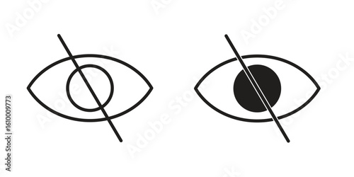 Blindness icon outline vector Thin line. flat vector simple elements.