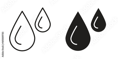 Blood drops icon outline vector Thin line. flat vector simple elements.