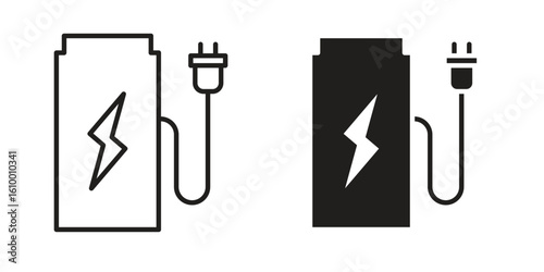 Charging station icon outline vector Thin line. flat vector simple elements.