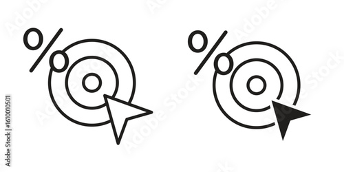 Click through rate icon outline vector Thin line. flat vector simple elements.