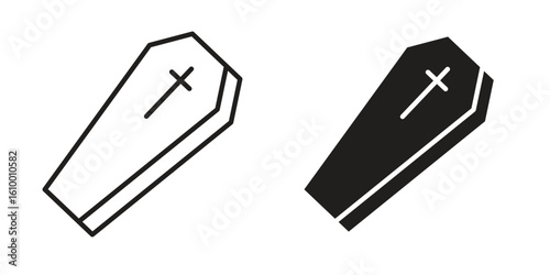 Coffin icon outline vector Thin line. flat vector simple elements.