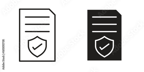 Contract coverage icon outline vector Thin line. flat vector simple elements.