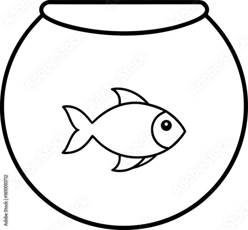 Fish in Glass Bowl Clipart