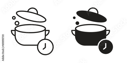 Cooking time icon outline vector Thin line. flat vector simple elements.