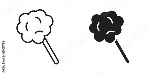 Cotton Candy icon outline vector Thin line. flat vector simple elements.