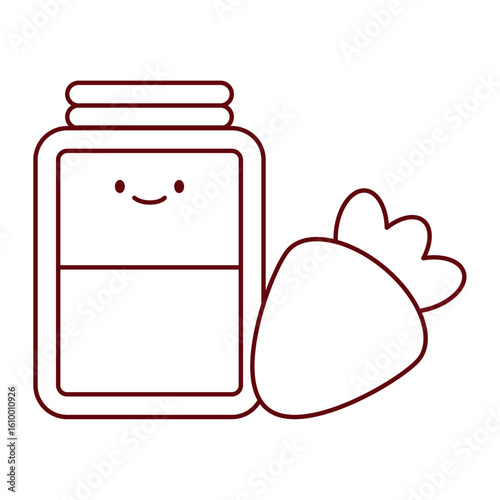 Fresh Strawberry Juice Vegan Illustration