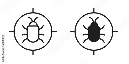 Debug icon outline vector Thin line. flat vector simple elements.