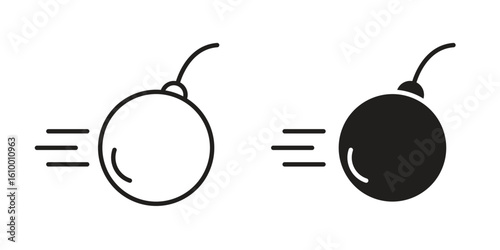 Demolition ball icon outline vector Thin line. flat vector simple elements.
