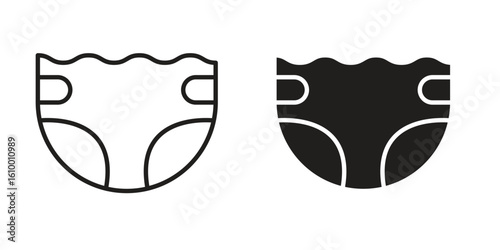 diaper icon outline vector Thin line. flat vector simple elements.